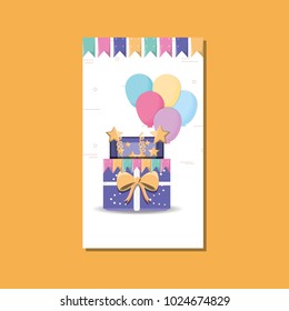 Happy birthday card icon