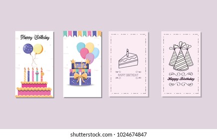 Happy birthday card icon