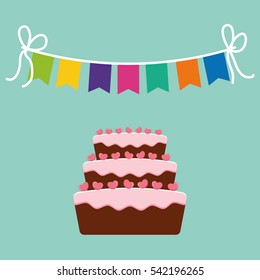Happy birthday card icon vector illustration graphic design