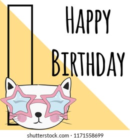 happy birthday card, illustration in vector format