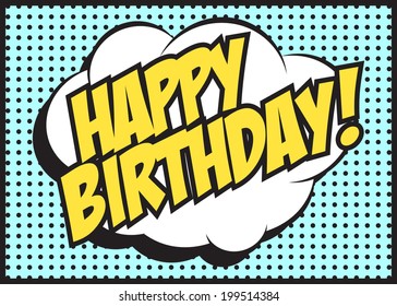 happy birthday card, illustration in vector format