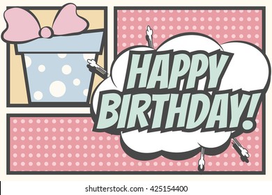 happy birthday card, illustration in vector format