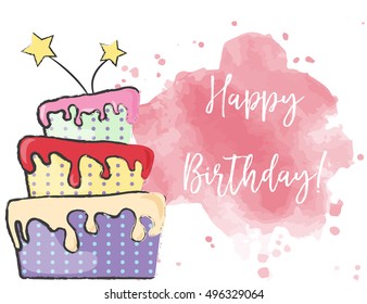 happy birthday card, illustration in vector format
