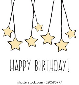 happy birthday card, illustration in vector format