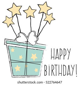 happy birthday card, illustration in vector format