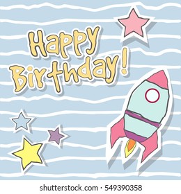 happy birthday card, illustration in vector format