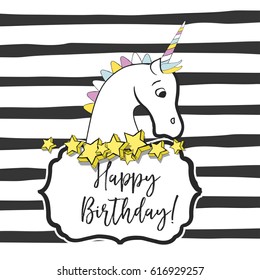 happy birthday card, illustration in vector format