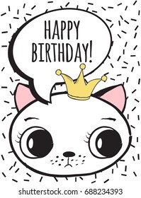 happy birthday card, illustration in vector format
