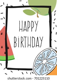 happy birthday card, illustration in vector format