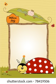 happy birthday card with ladybug