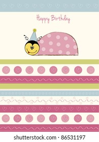 happy birthday card with ladybug