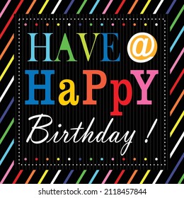 Happy Birthday Card Birthday Lettering Stock Vector (Royalty Free ...