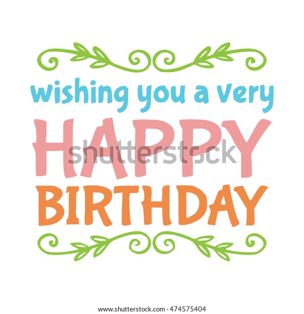 Happy Birthday Card Lettering Holiday Text Stock Vector Royalty