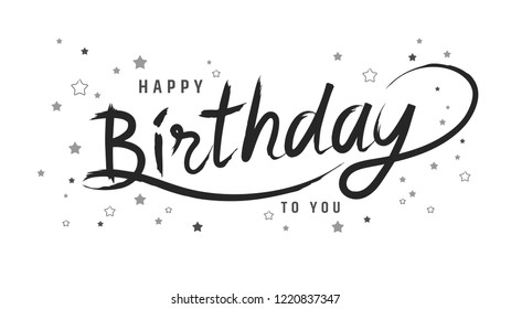 Happy Birthday Card Lettering Template Greeting Stock Vector (Royalty ...