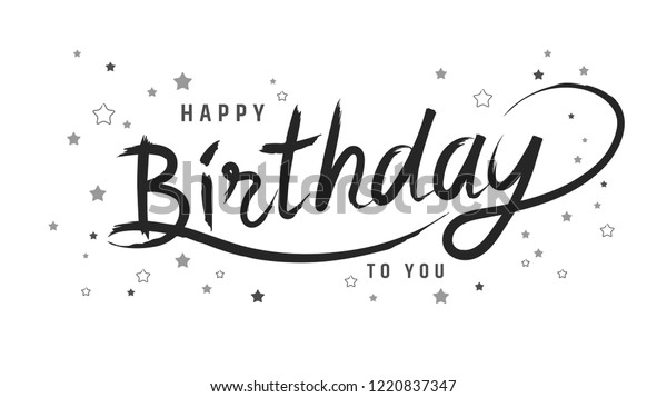 Happy Birthday Card Lettering Template Greeting Stock Vector (Royalty ...