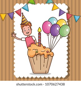 happy birthday card with little boy