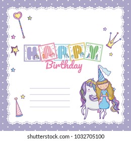 Happy birthday card for little girl