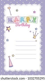 Happy birthday card for little girl