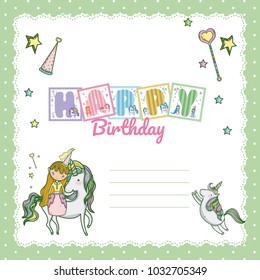 Happy birthday card for little girl