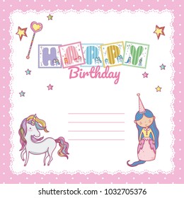 Happy birthday card for little girl
