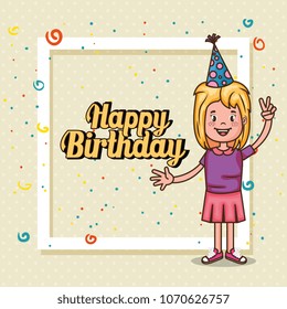 happy birthday card with little girl