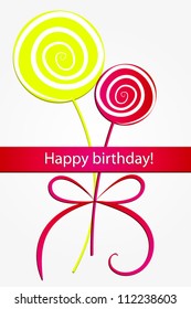 Happy Birthday card. Lollipop