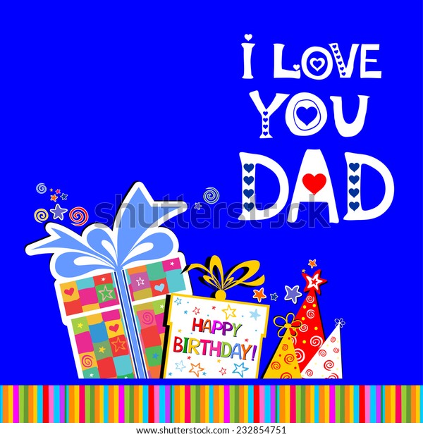 Happy Birthday Card Love You Dad Stock Vector (Royalty ...