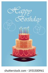 Happy birthday card in minimal style