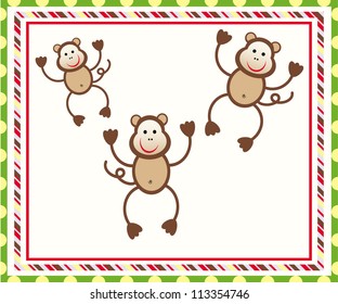 Happy birthday card with monkey