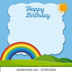 Happy birthday card nature template illustration
