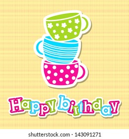 Happy birthday card with nursery pots