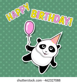 Happy birthday card with panda 