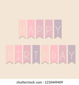 Happy Birthday card in pastel color