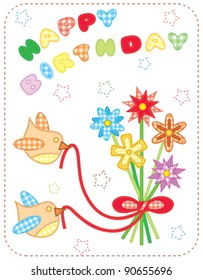 Happy Birthday card in patchwork style