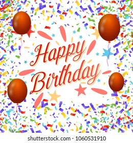 Happy Birthday card with pattern background vector