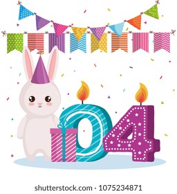 happy birthday card with rabbit