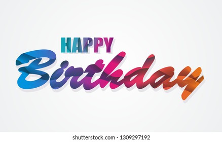 Happy Birthday Card,  rainbow waves design.