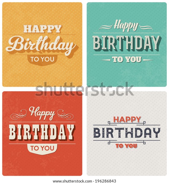 Image Vectorielle De Stock De Carte De Joyeux Anniversaire Ensemble