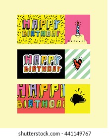 Happy birthday card set