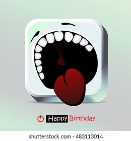 happy birthday card smile Web button