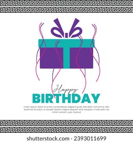 Happy Birthday Card For Social Media Banner and Templates.