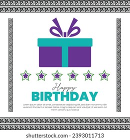 Happy Birthday Card For Social Media Banner and Templates.