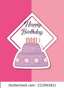 happy birthday card with sweet cake