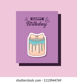 happy birthday card with sweet cake