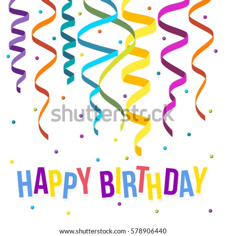 happy birthday card template flat colorful のベクター画像素材