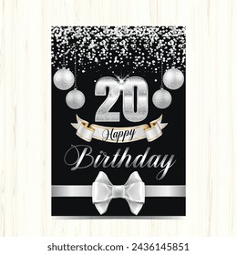 Happy Birthday card template. Vector eps 10 format.