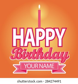 Happy birthday card template vector