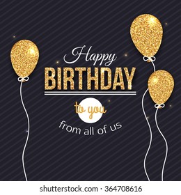 Happy Birthday card template. Vector eps 10 format.
