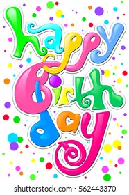 Happy Birthday card template. Vector eps 10 format