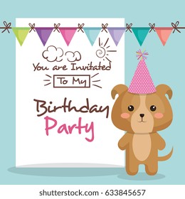 happy birthday card with tender animal